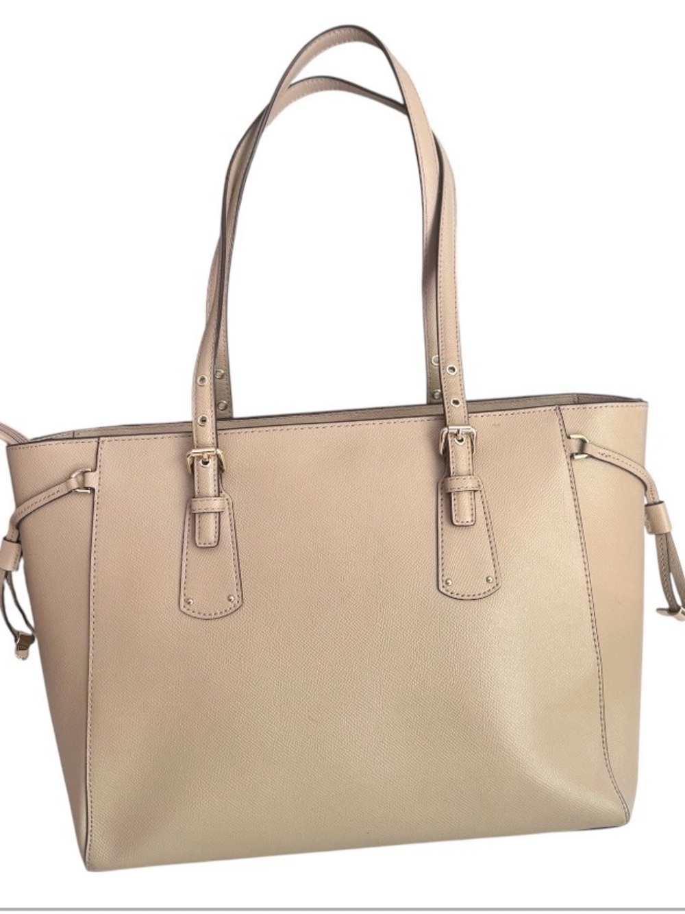 Michael Kors Voyager Medium Crossgrain Leather Tote Bag - Picture 16 of 16